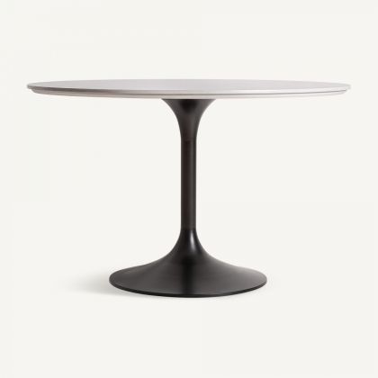 (Mesa) comedor moderno redondo Blanco negro