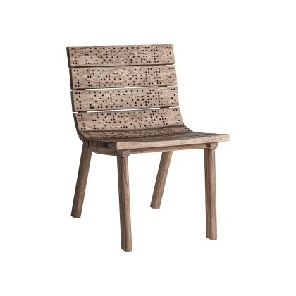 Silla nórdica en madera de olmo marrón. Silla nórdica en madera de olmo marrón.