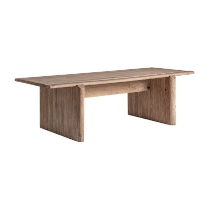 Mesa de comedor rústica moderna en madera de mango marrón claro.