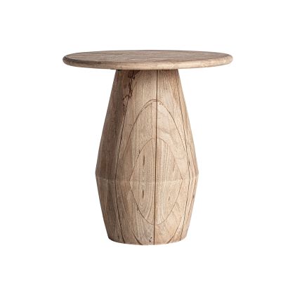 Mesa auxiliar contemporánea en madera de mango marrón claro. Mesa auxiliar contemporánea en madera de mango marrón claro.