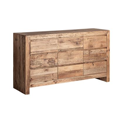 Aparador Madera Envejecida 9 Cajones, 161 Cm