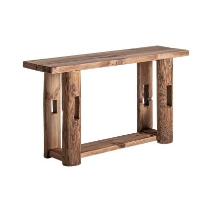 Consola Pino Reciclado Tonos Marrón, 140 Cm