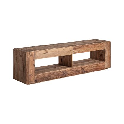 Mueble TV Madera Recuperada, 2 Cajones 2 Espacios, 210 Cm
