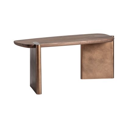 Escritorio Nogal Acero Cobre Envejecido, 180 Cm