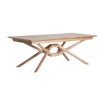 Mesa Extensible Madera Natural Patas Angulares, 220 Cm