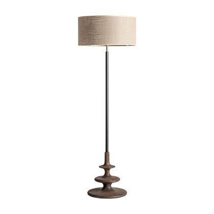 Lámpara De Pie Yute 50X50X160 Mango Marrón Hierro