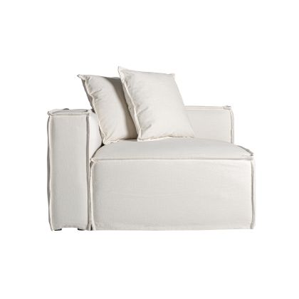 Viridelle Left Modular Sofa White Linen, 110 Cm