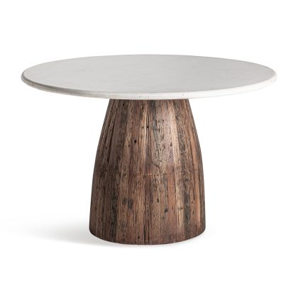 Mesa Comedor Madera Recuperada Mármol, 120 Cm