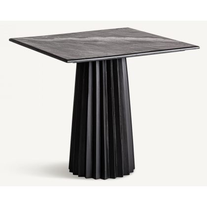 Mesa Bar Madera Mango negro Plisé Mármol Mate, 75 Cm