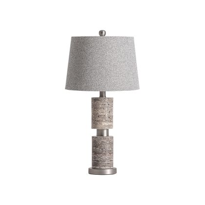 TABLE LAMP Trevertino Neutral Tones Iron Silver, 59 Cm