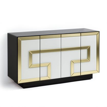 Sideboard 140x45x80 Multicolor Glass with 4 doors