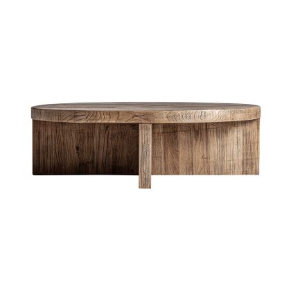 MESA DE CENTRO NORVIK Redonda Olmo Marrón. 100 Cm
