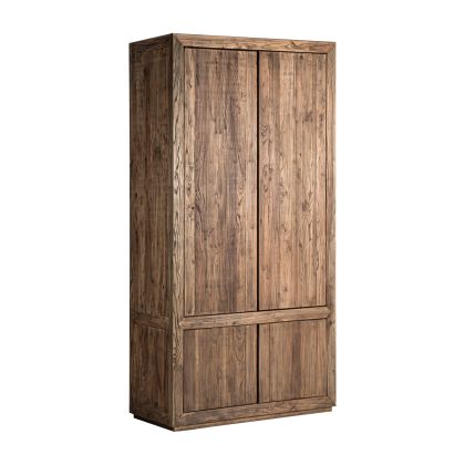 Armario 4 puertas nórdico en madera de olmo marrón.