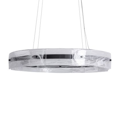 Lámpara de techo en cristal transparente y hierro negro 80 cm 