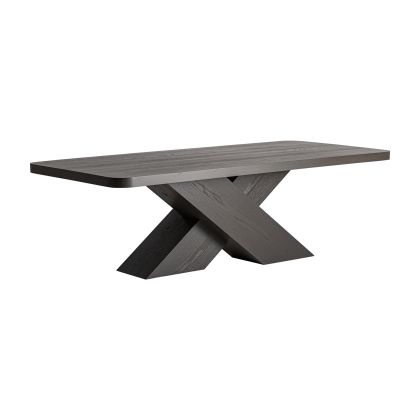Mesa de comedor diseño moderno en madera de roble negro.