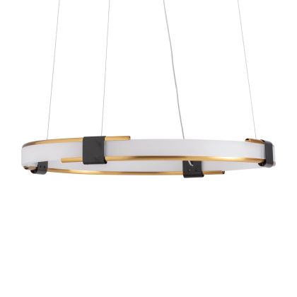Lámpara de Colgar LIA Cristal Blanco Acero Cobre, 60 Ø