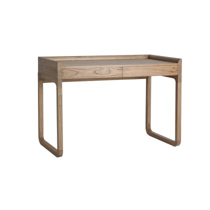 Escritorio nórdico en madera mindi marrón.