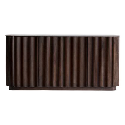 Aparador KALEH Mármol Blanco Madera Marrón, 200 cm