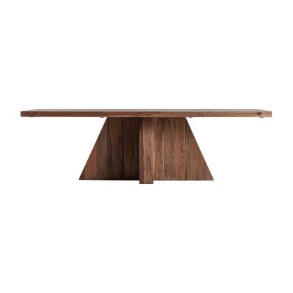 Mesa de comedor en madera de sal marrón.