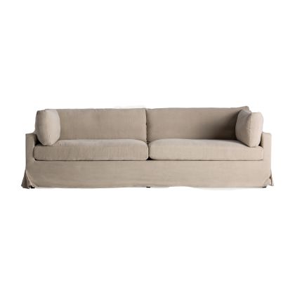 Sofá MONHEURT Lino Beige Algodón, 280 cm