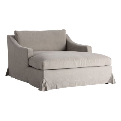 Chaise Longue Arsac Grey Fabric Wood, 130 Cm Chaise Longue Arsac Grey Fabric Wood, 130 Cm