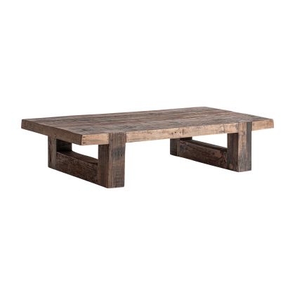 Mesa de centro rústica en madera recuperada natural y marrón. Mesa de centro rústica en madera recuperada natural y marrón.