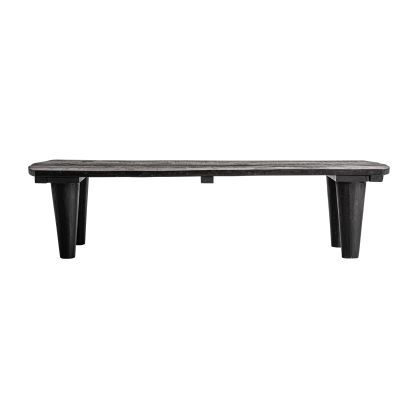 Mesa de centro de madera recuperada en color negro. Mesa de centro de madera recuperada en color negro.