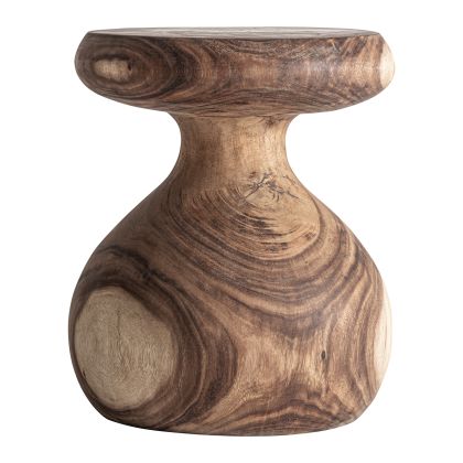 Mesa auxiliar en madera de suar marrón.