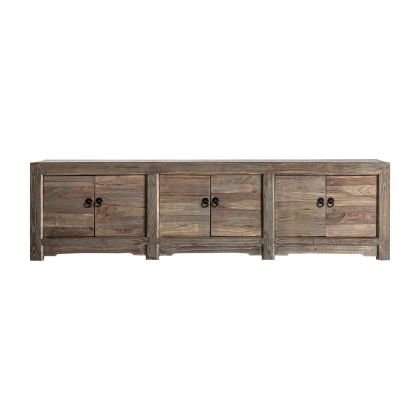Untza Brown Wood TV Unit, 220 cm