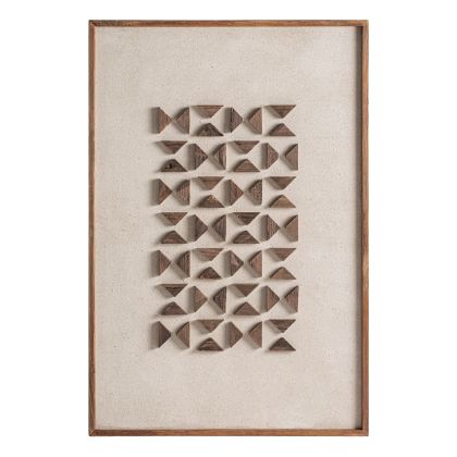 Cuadro en madera de pino reciclado en tono marrón y blanco. Cuadro en madera de pino reciclado en tono marrón y blanco.