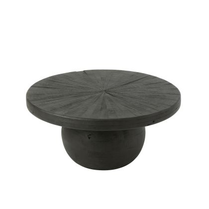 Mesa auxiliar diseño moderno en madera negra.
