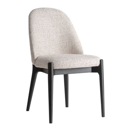 Silla en madera de fresno negra y tejido beige 47 cm Silla en madera de fresno negra y tejido beige 47 cm