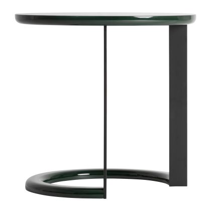 Mesa Auxiliar HERISAU Madera Verde Hierro Negro, 48 Cm