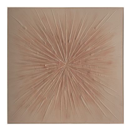 Cuadro en lienzo de color arena y madera de pino marrón 140 cm