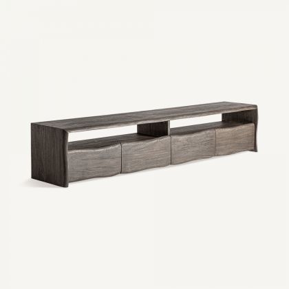 Mueble TV Vintage Gris brillante