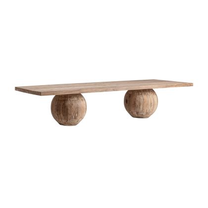 Mesa Comedor ERLOY Madera Teka Envejecido, 400 cm