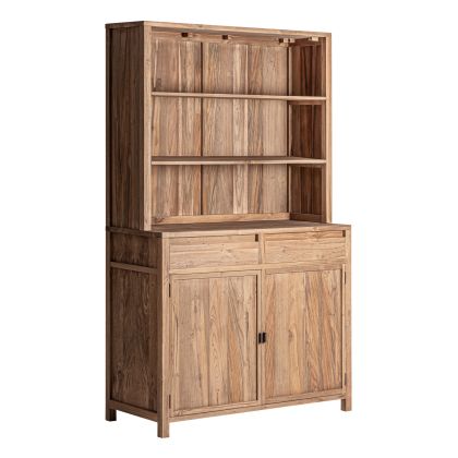 Mueble de bar en madera de teka reciclada color marrón claro envejecido 200 cm