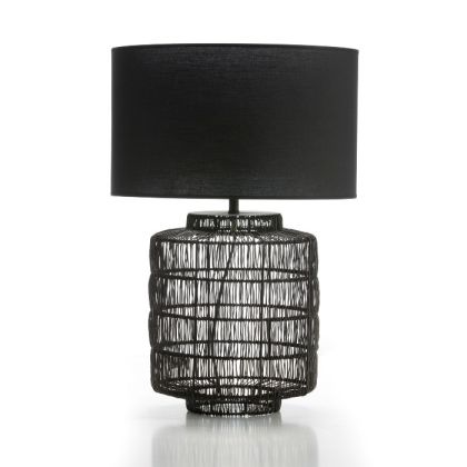 Lámpara de Sobremesa Metal Negro Art Decó, 27 Cm