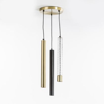 Ceiling Lamp without shade 5x50 (3 tubes) Glass/Metal Bronze/Black