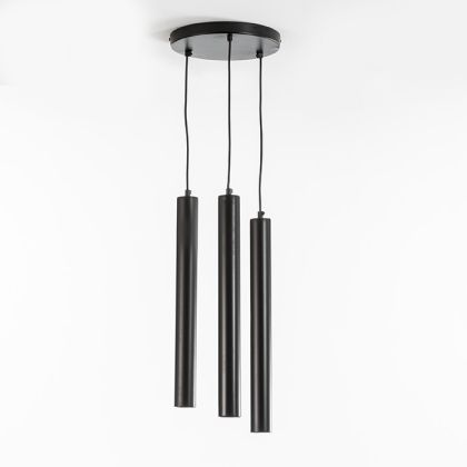 Ceiling lamp without shade 5x50 (3 tubes) Black Metal