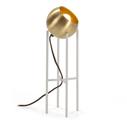 Table Lamp 15x15x46 Gold/White Metal