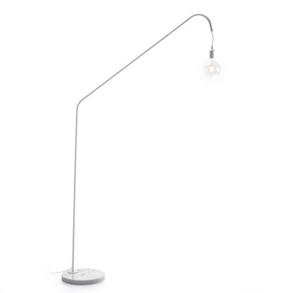 Floor Lamp 120x35x202 White Marble/White Metal