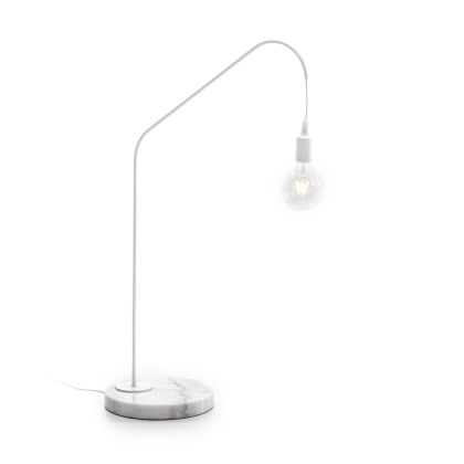 Table Lamp 35x25x58 White Marble/White Metal