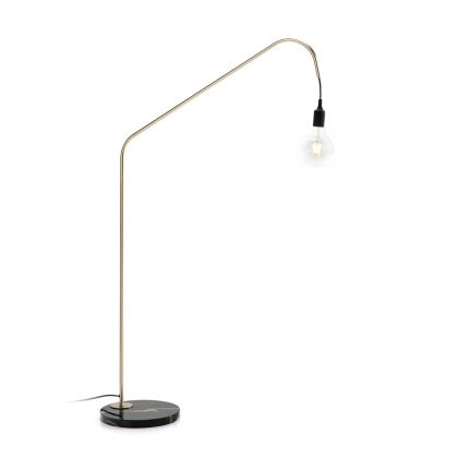 Floor Lamp 80x30x142 Black Marble/Golden Metal