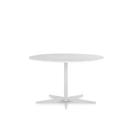Dining Table 125x125x75 White Marble/White Metal