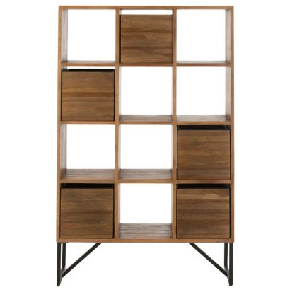 Estantería Cajones Madera Teca Reciclada Natural, 100 Cm