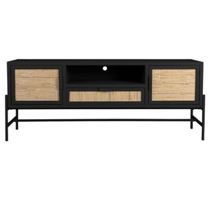 Mueble TV Yasu Estilo Nórdico Madera Abeto Lacado Hierro, 148 Cm