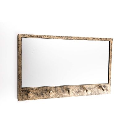  Espejo De Pared  De Estilo Retro Dorado Envejecido Con Perchero
