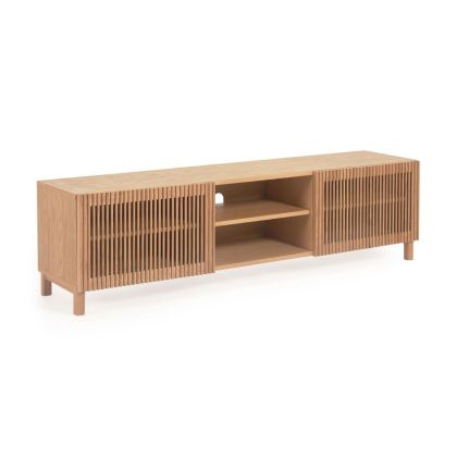 Mueble de TV Puertas Madera Chapa Roble Natural, 180 Cm