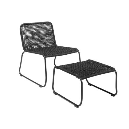 Sillón Con Reposapiés Tejido Metal, 58 Cm